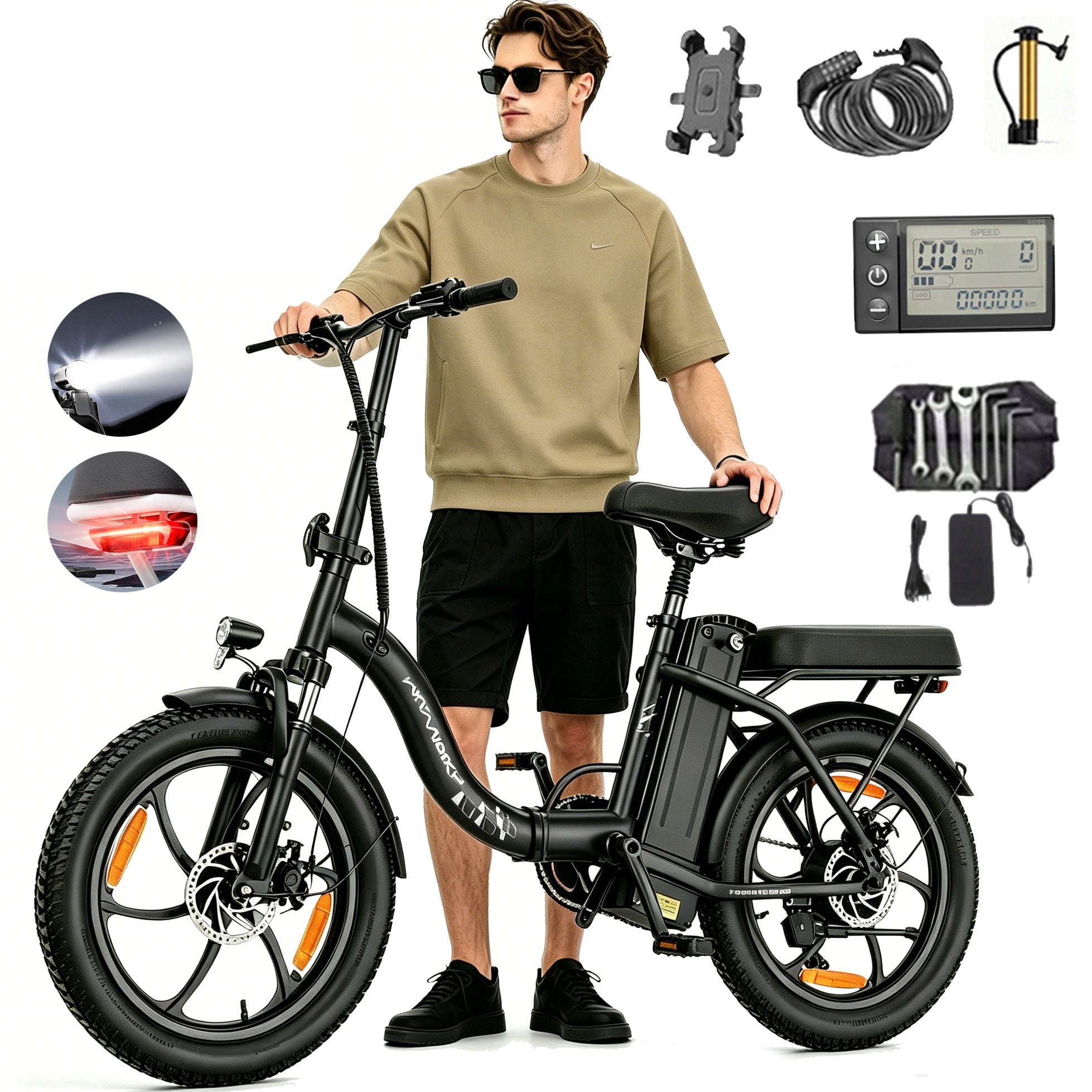 Women's/Men's WITAMBIKE 250W 16AH 100km Shimano Black PL Manufacturer code WITAMBIKE Rower elektryczny
