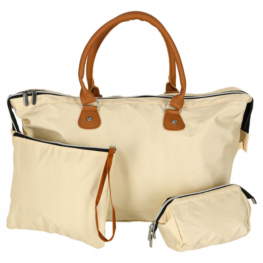 Women's Multi-Functional Travel Stroller Bag for Mom Set Beige Brand Ikonka