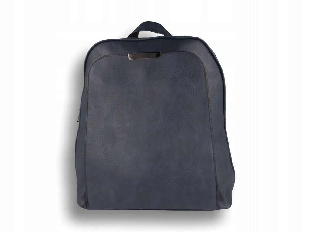Women's Navy Blue Backpack with Pocket Main pattern plain