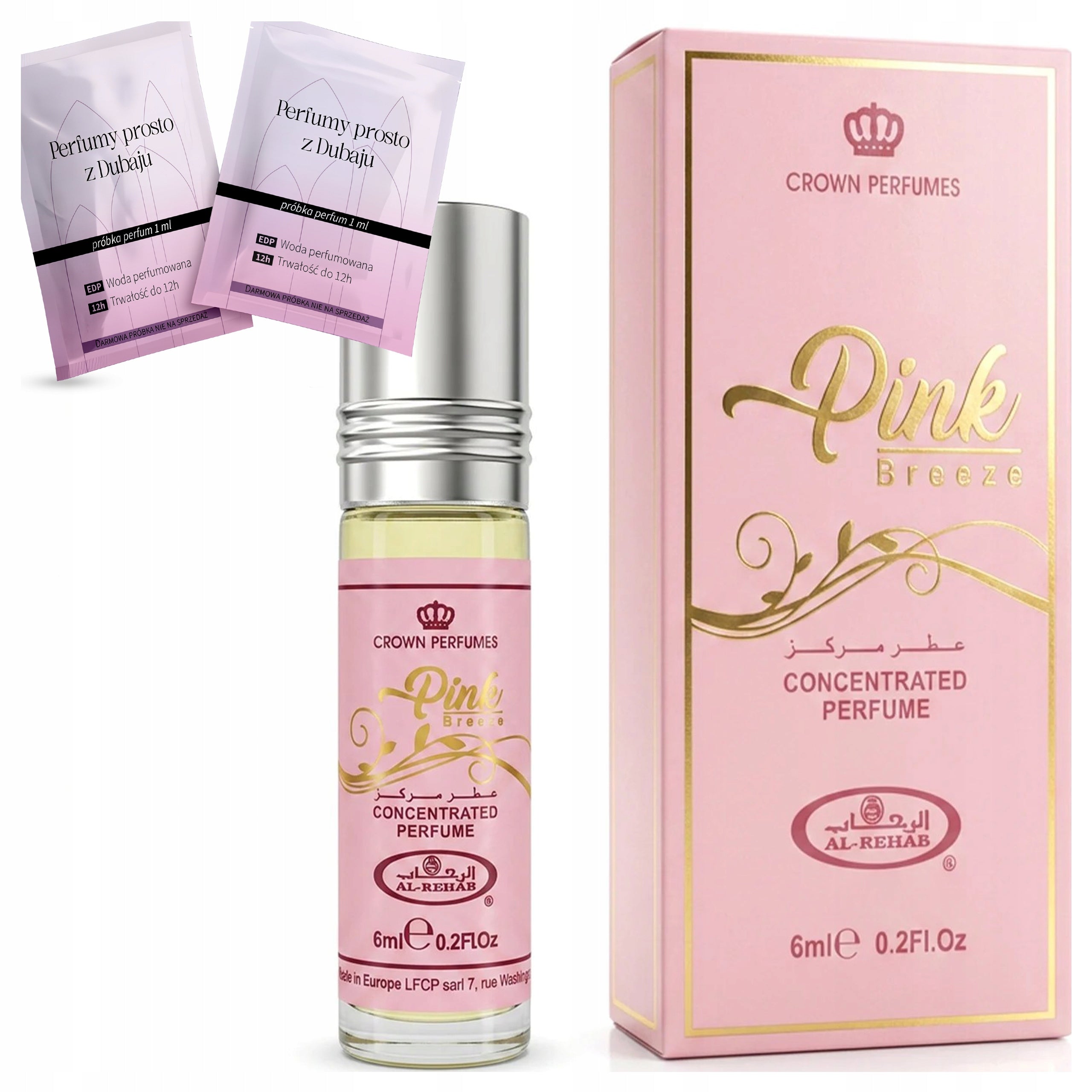 Women's Perfume Al-Rehab Pink Breeze Tempting Delightful Sweet + Samples