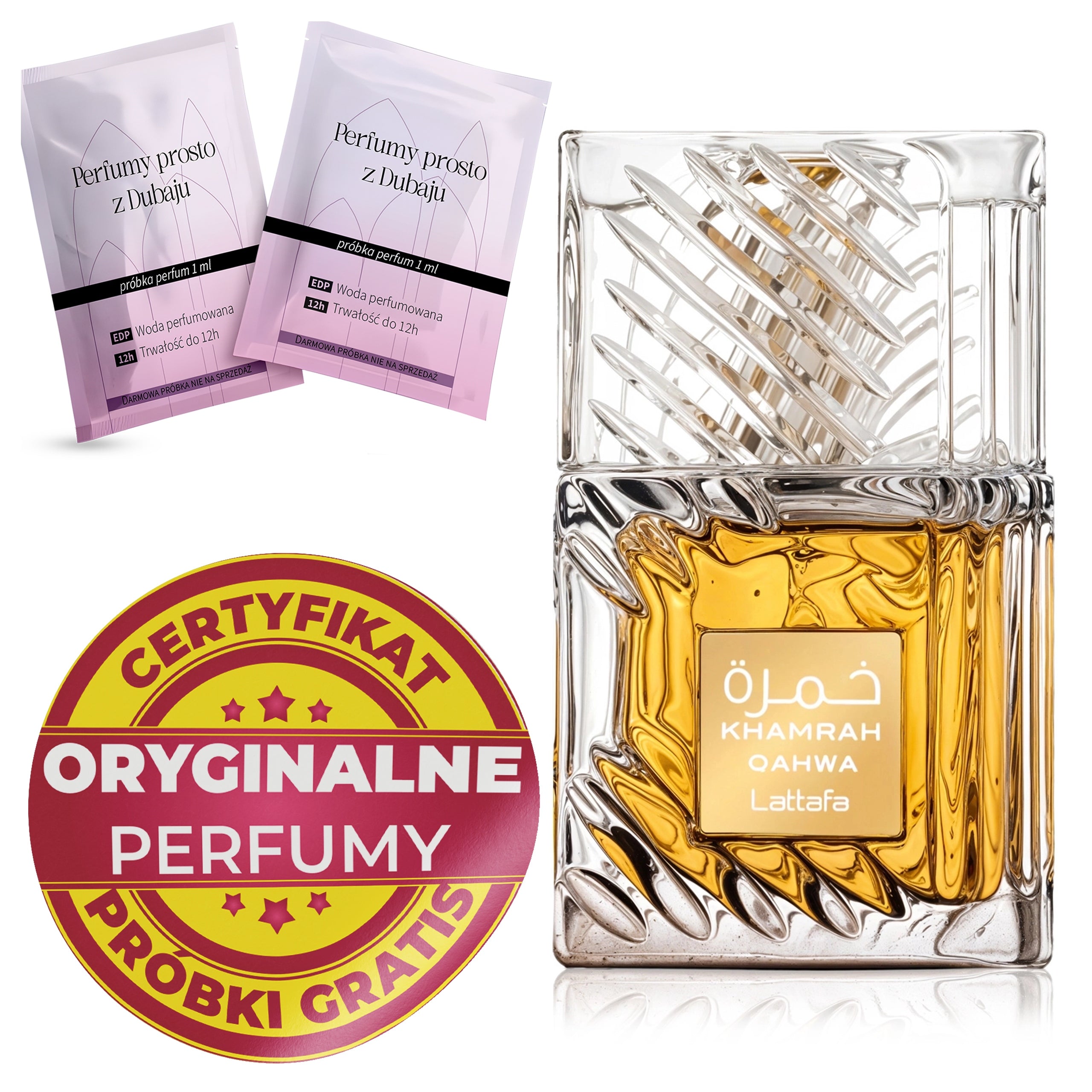 Women's Perfume Arabic Lattafa Khamrah Qahwa ORIGINAL Samples Certificate