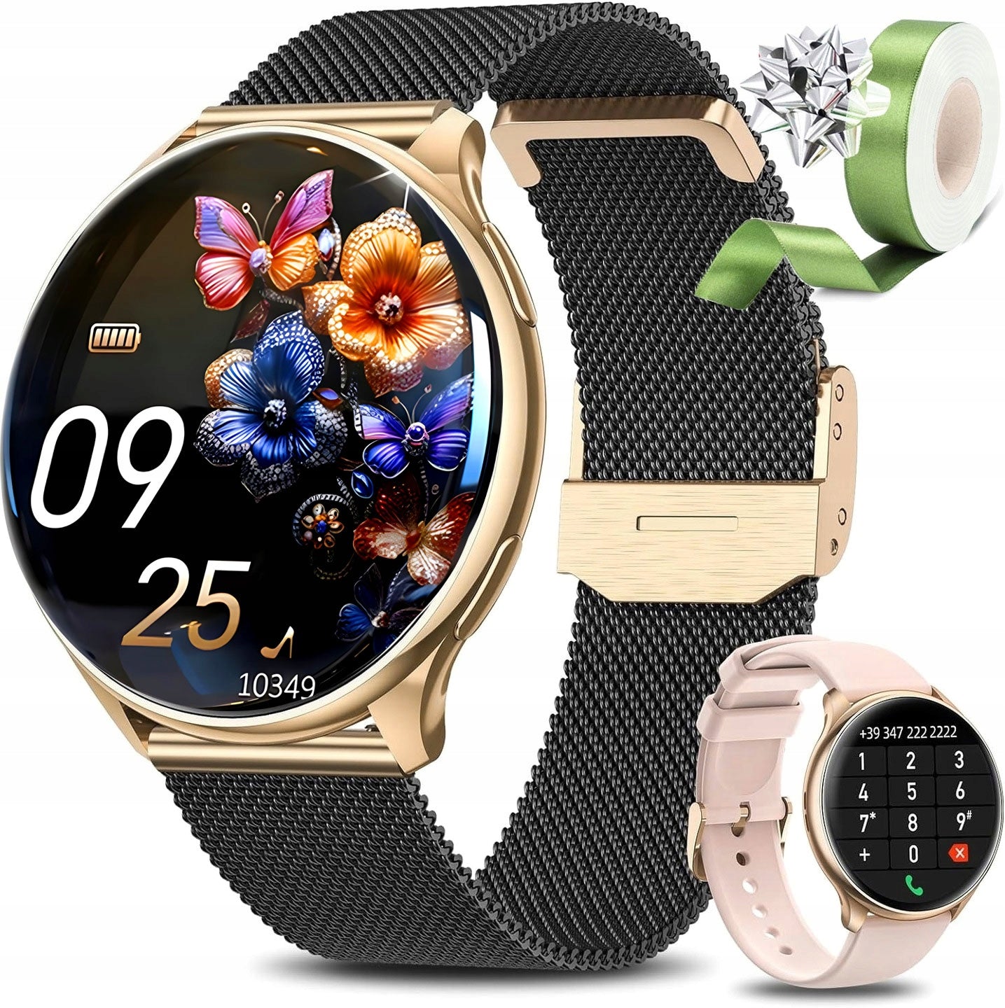 Women's SMARTWATCH Watch with Talk Function Gold R.G.Polish Menu , Pulse