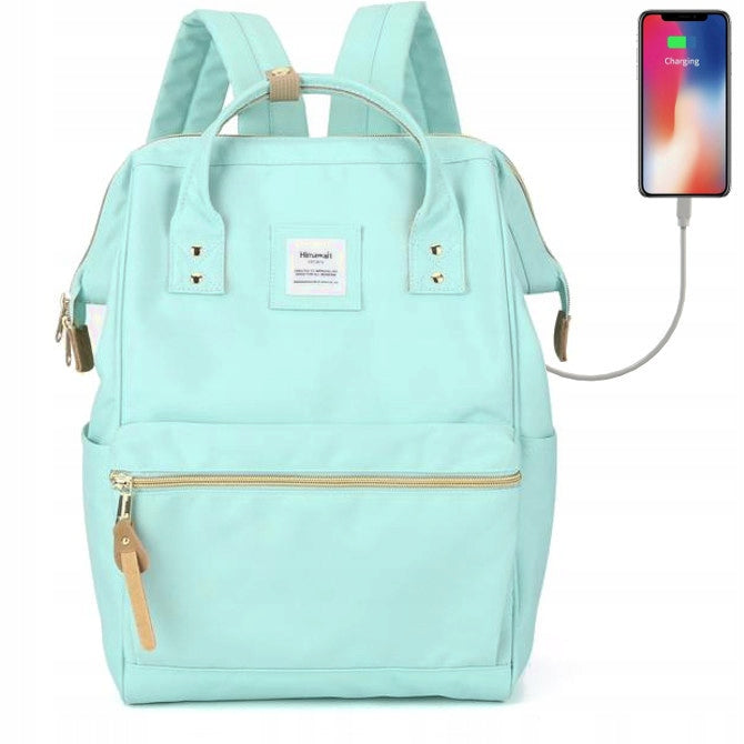Women's School Laptop Backpack 15,6" Himawari 9001 USB #25 mint