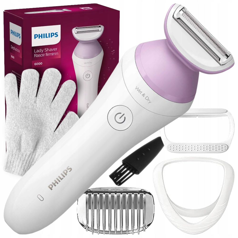Women's Shaver Philips Wireless Wet Hair Removal Dry + 4 Accessories Brand Philips