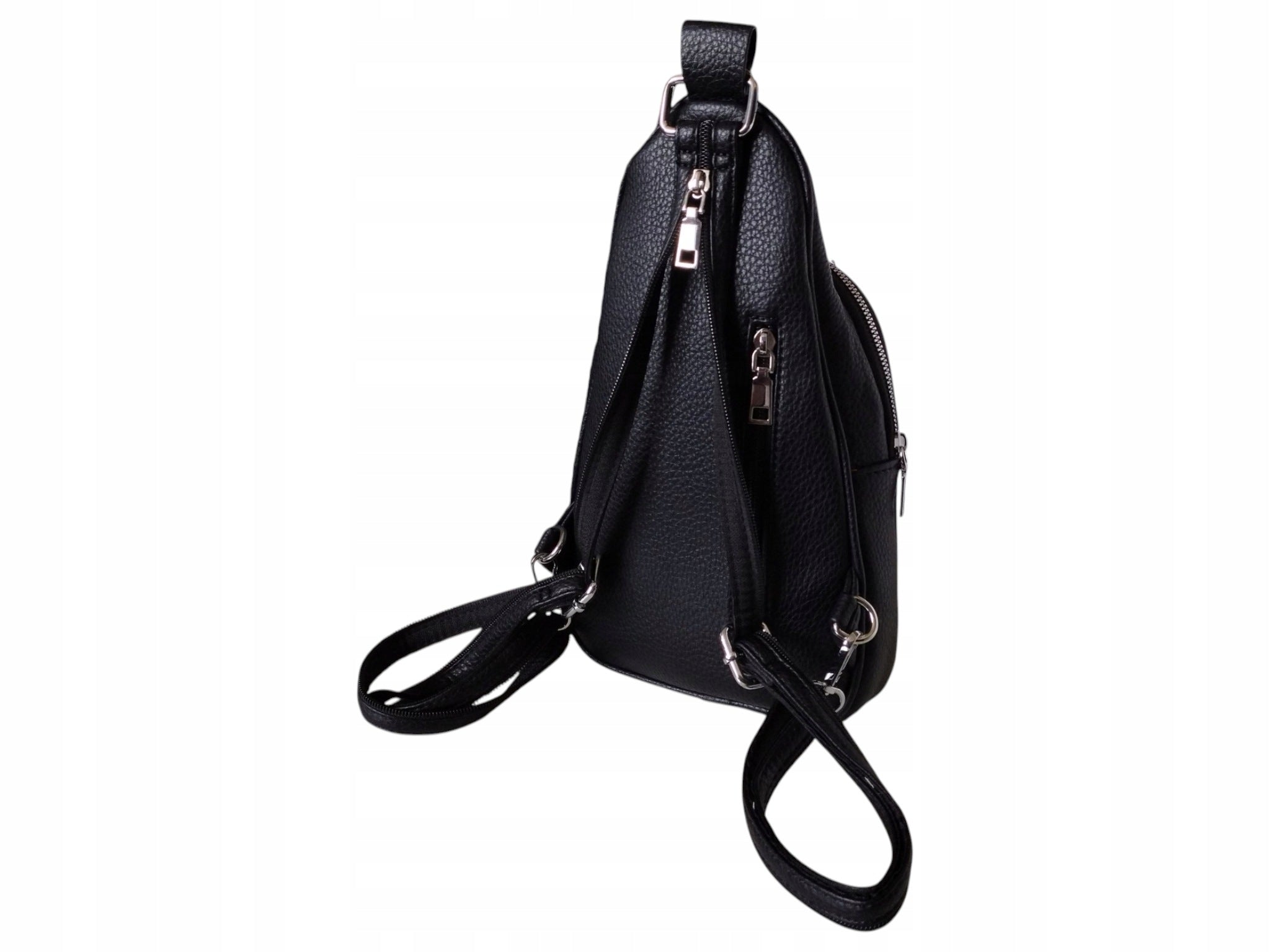 Women's Shoulder Backpack, Women's Bag, Small Urban, Eco Leather, Black Brand no brand