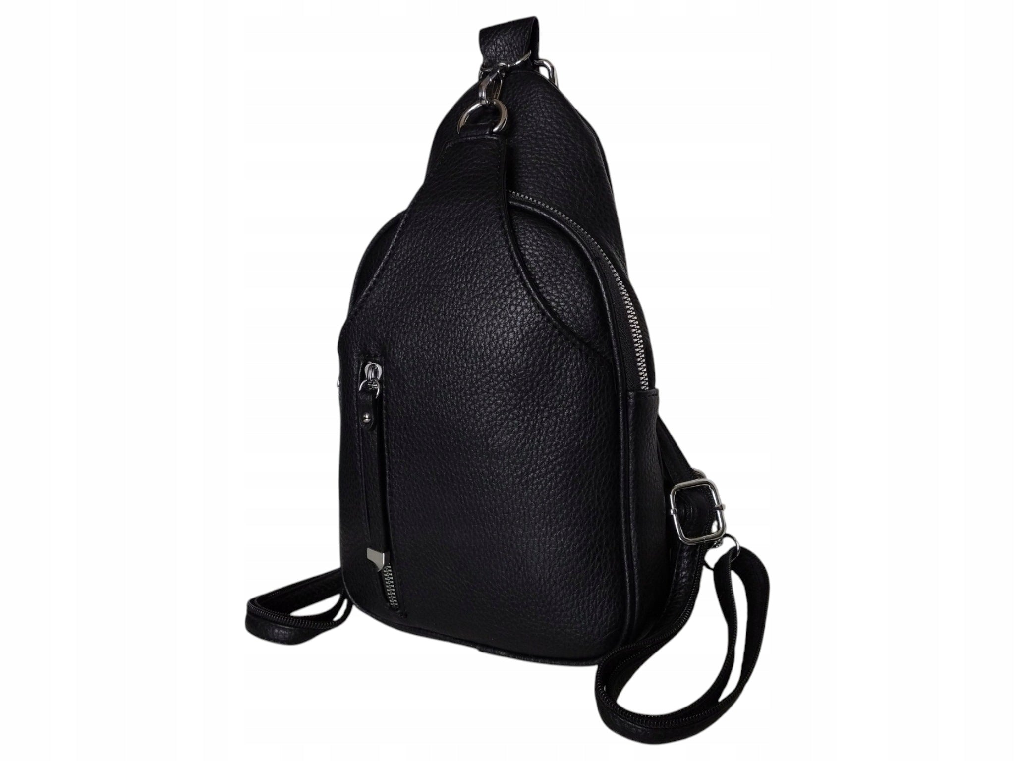 Women's Shoulder Backpack, Women's Bag, Small Urban, Eco Leather, Black