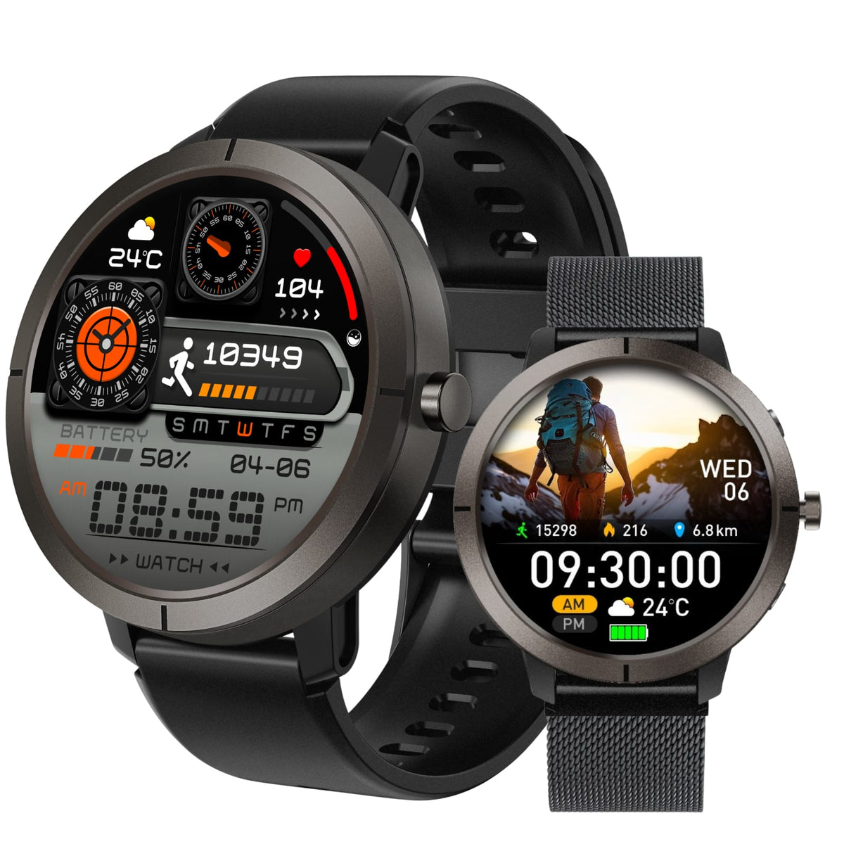 Women's Smartwatch 360mah 466x466 WATERPROOF CONVERSATIONS 5ATM Sports BT