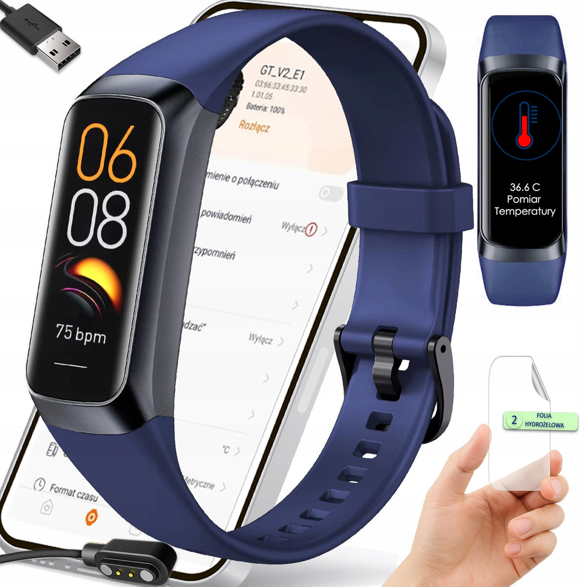 Women's Smartwatch Band Men's Sport Pedometer Pulse Kcal Oxygen Temperature