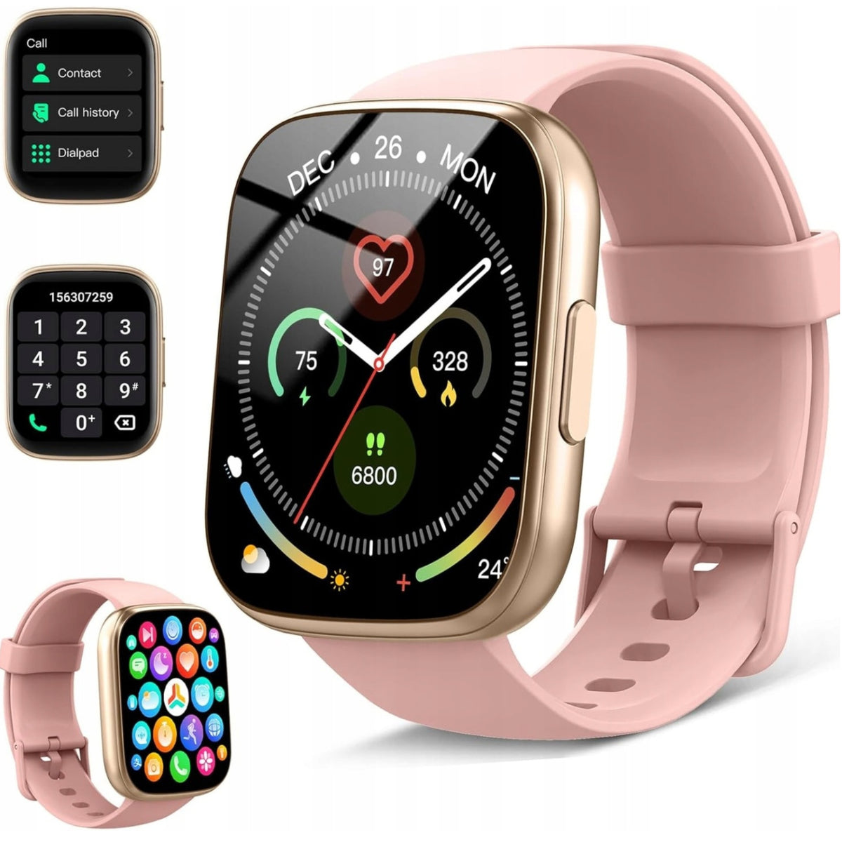 Women's Smartwatch Cillso Bluetooth 5.3 HD 1,95'' IP68 Fitness Talks