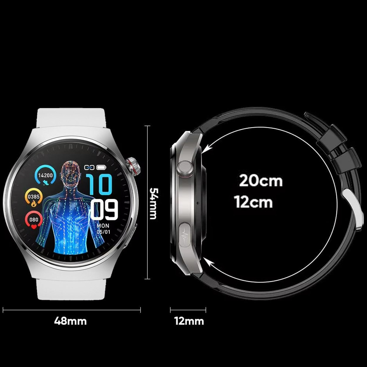 Women's Smartwatch ECG - Oxygen Heart Rate Pressure - BT Connections - Thermometer Packaging status original