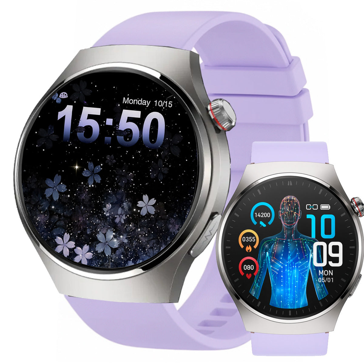 Women's Smartwatch ECG - Oxygen Heart Rate Pressure - BT Connections - Thermometer