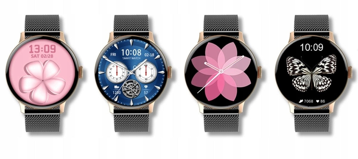 Women's Smartwatch GIEWONT Rose Gold Black Manufacturer code 63876582-a23b77