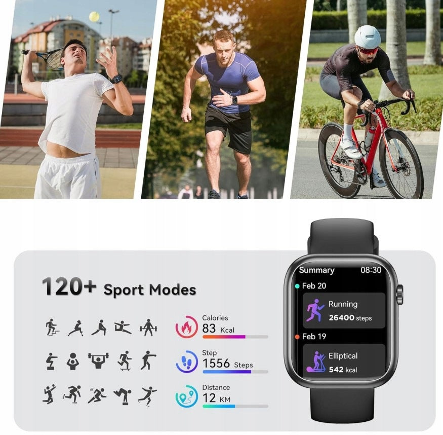 Women's Smartwatch M104 1.83" Bluetooth Talk IP68 Black Brand no brand