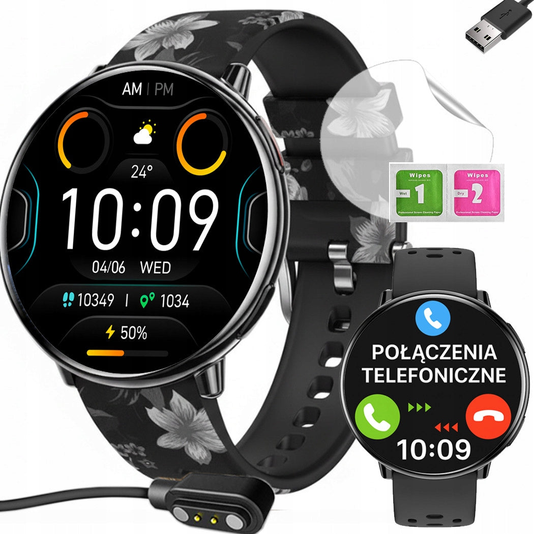 Women's Smartwatch PRO SLIM with GPS, Talk, 2 Straps + Protective Film