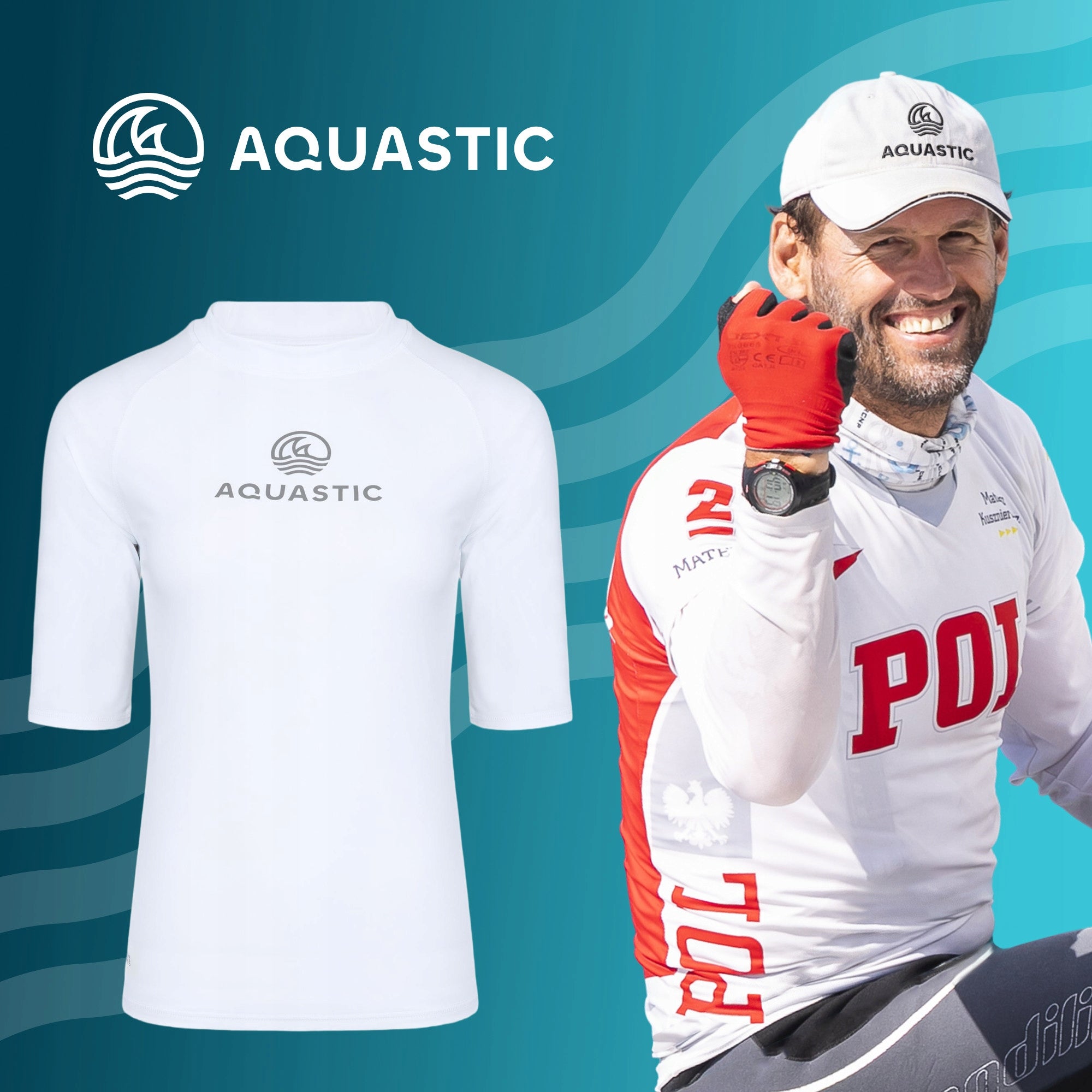 Women's T-shirt AQUASTIC Rimos WMNS UV 50+ UPF white L QUICK-DRYING Packaging status original