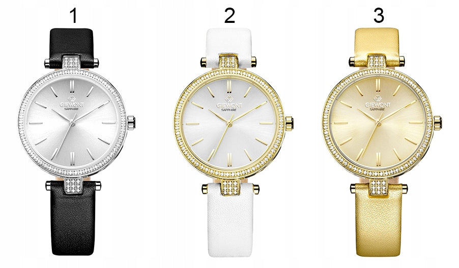 Women's Watch Giewont Leather Strap Elegant GW9890 + BOX + ENGRAVING Packaging status original