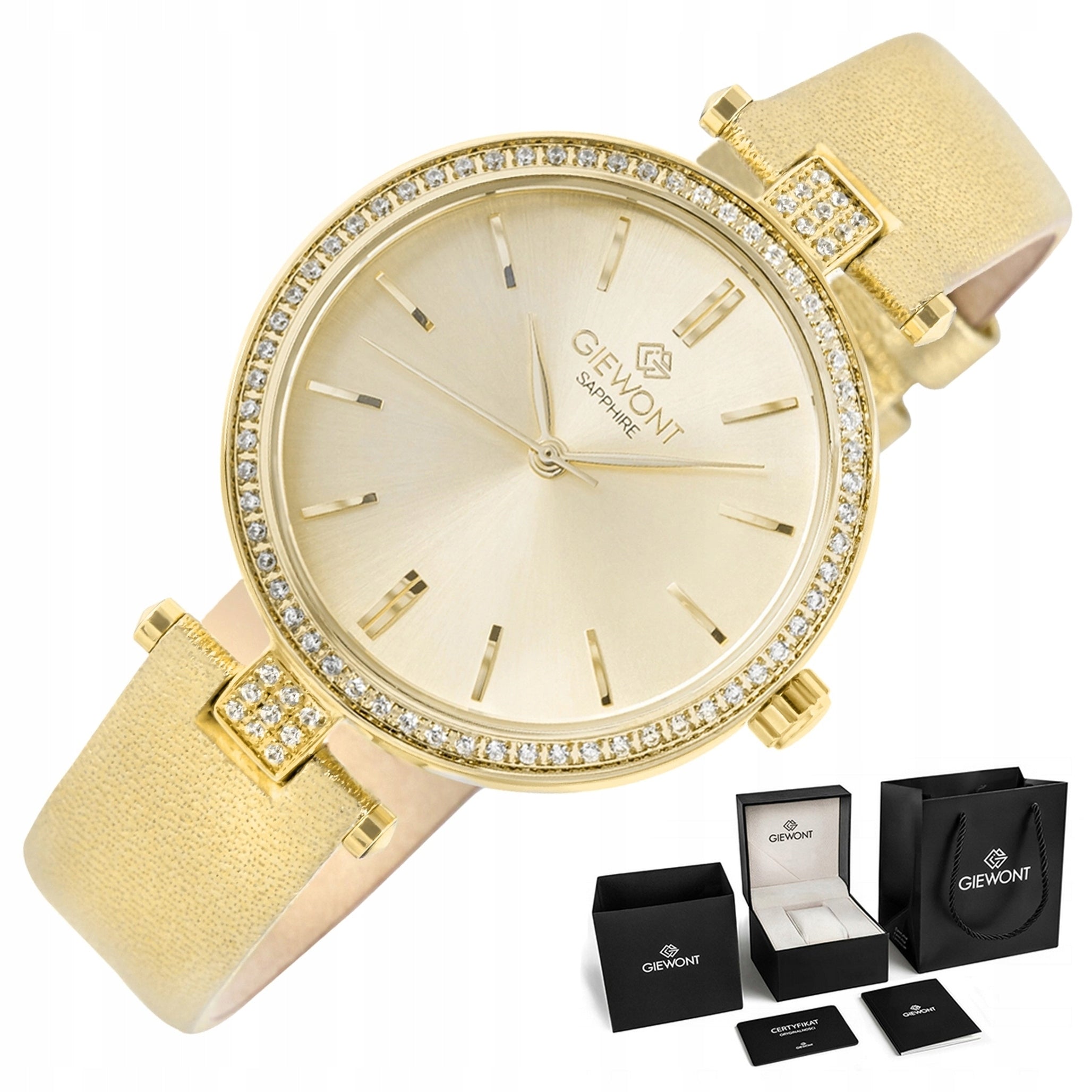 Women's Watch Giewont Leather Strap Elegant GW9890 + BOX + ENGRAVING