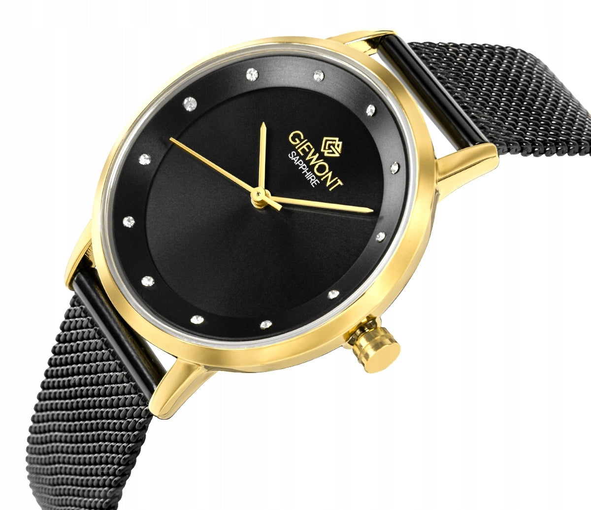 Women's Watch Giewont Sapphire Gold Black GW4130-B4+BOX Packaging status original