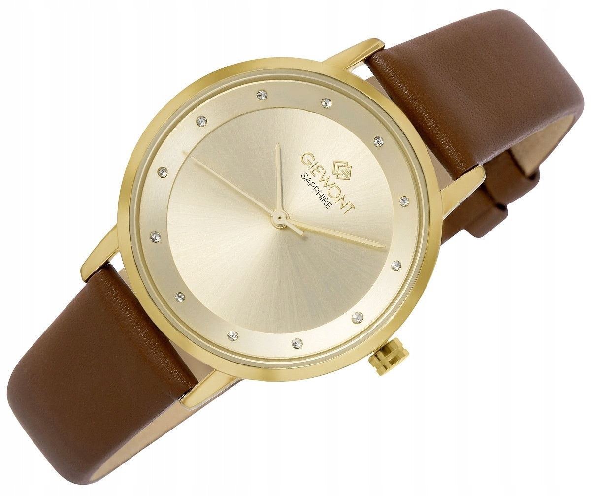 Women's Watch Giewont Sapphire Gold GW4130-A2+BOX Brand Giewont