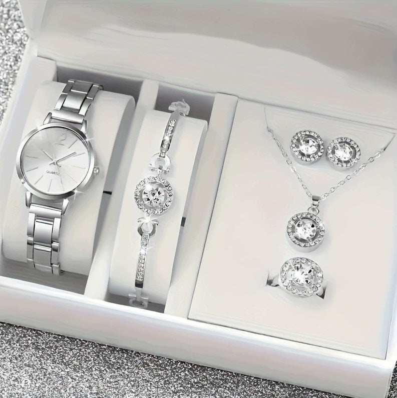 Women's Watch Jewelry Silver Necklace Bracelet Earrings Brand Emigmat