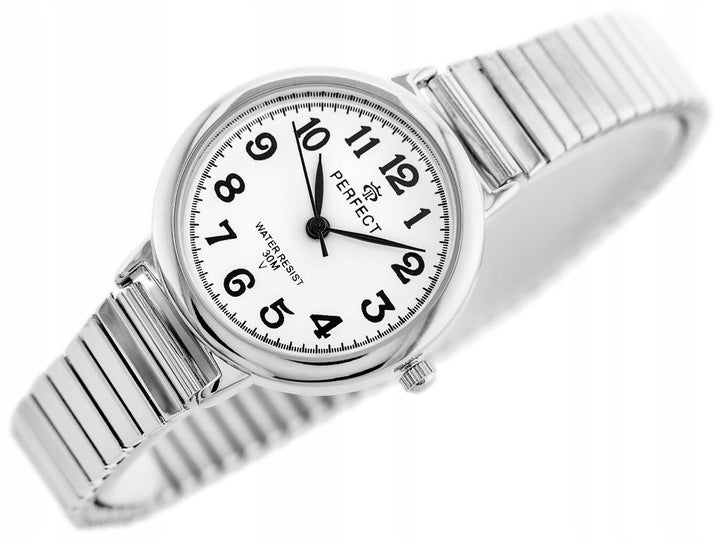 Women's Watch Stretch BRACELET ELASTIC Eraser Silver Large Numbers Brand Perfect