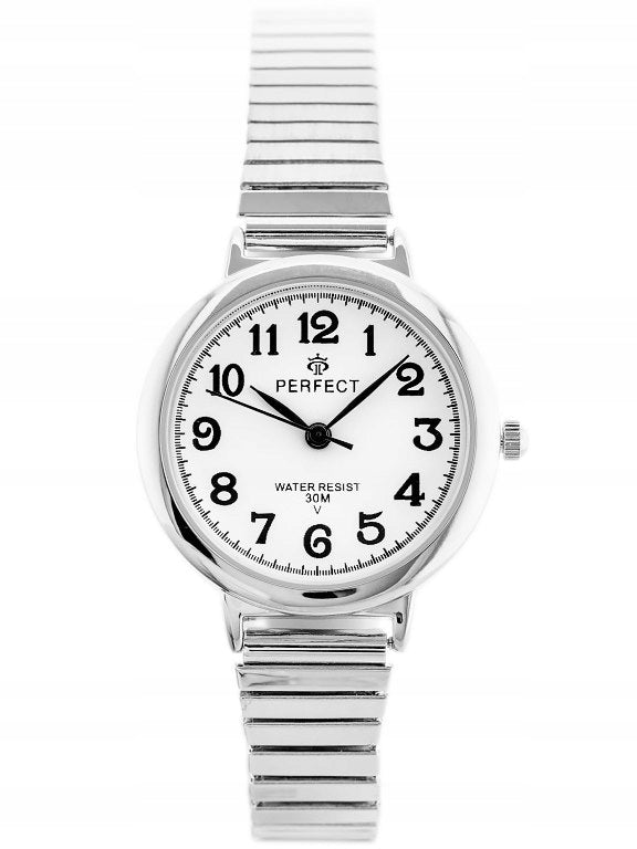 Women's Watch Stretch BRACELET ELASTIC Eraser Silver Large Numbers