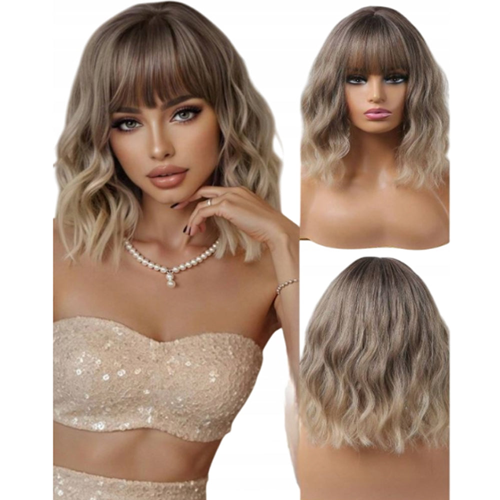 Women's Wig Ombre Ash with Bang Hair Like