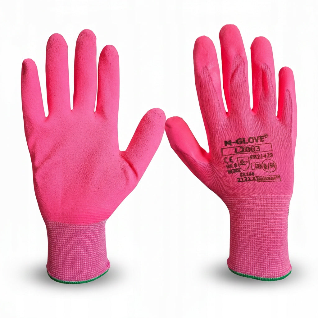 Women's Work Gloves Flowers for Garden Pink Garden 8 M 12 Pairs HIT Medical device no