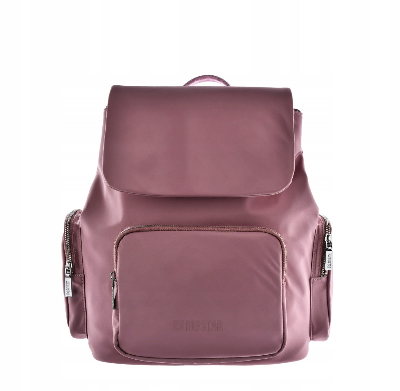 Women's backpack BIG STAR LL574044 pink urban stylish flap