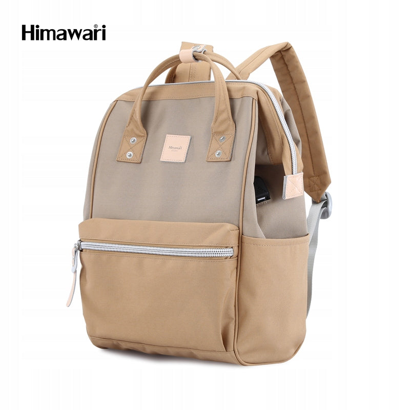 Women's backpack Himawari Light brown A4 roomy waterproof for a trip Brand Himawari