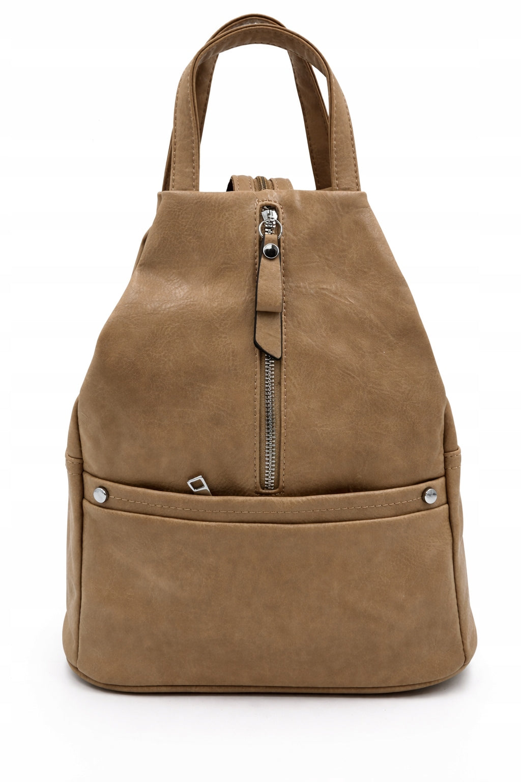 Women's backpack Marco Contti camel eco leather look 2in1 urban casual Packaging status original