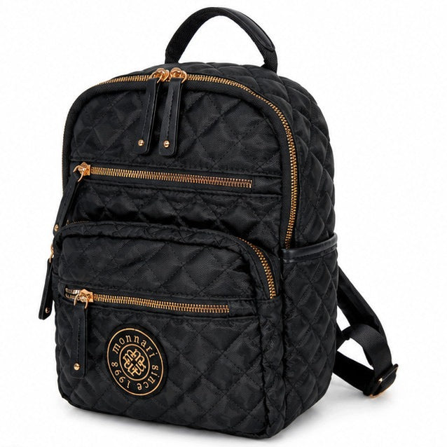 Women's backpack Monnari BAG4170-M20 quilted black glossy Packaging status original