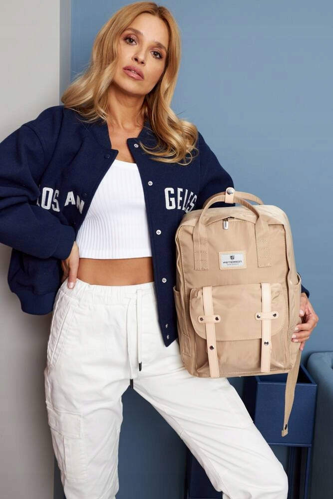 Women's backpack PETERSON urban backpack light with flap pockets fashionable Packaging status original