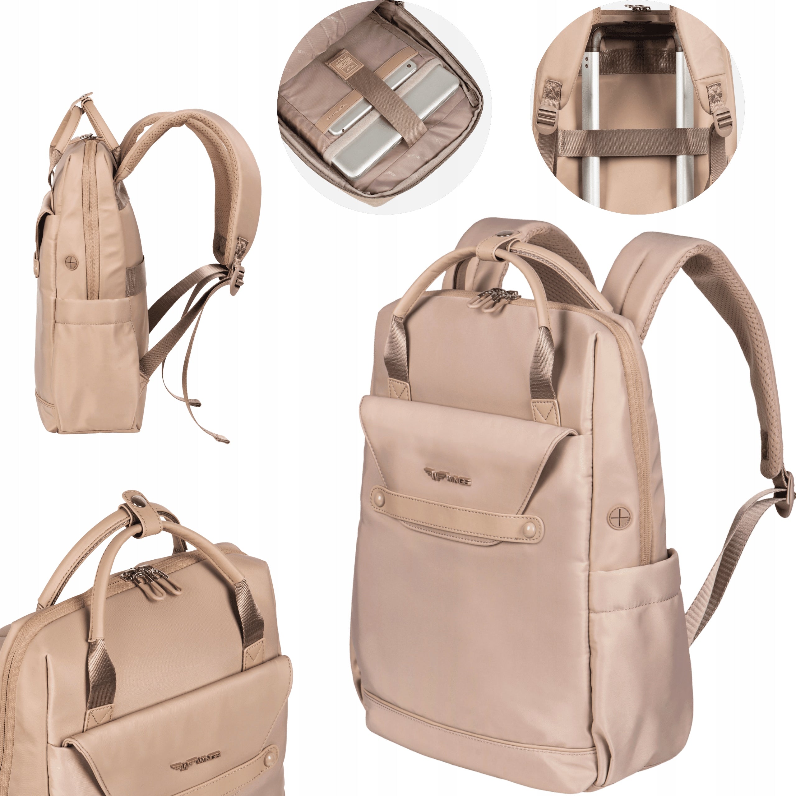 Women's backpack WINGS city laptop 14 travel carry-on luggage for airplane