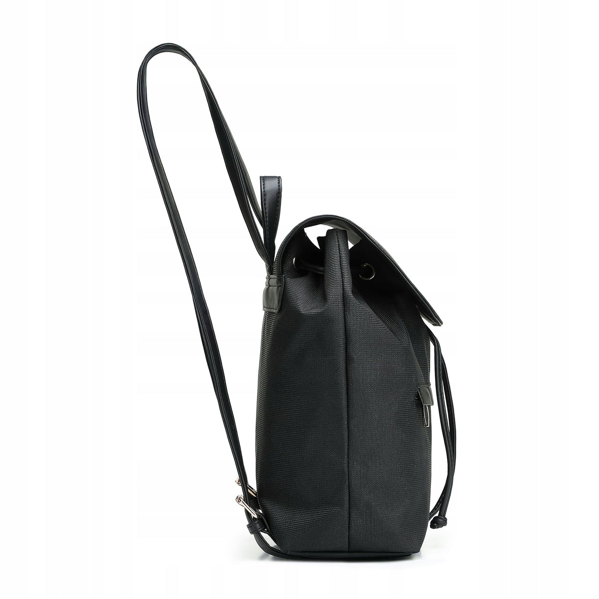 Women's backpack WITTCHEN 102-4Y-403-1 with flap black Brand WITTCHEN