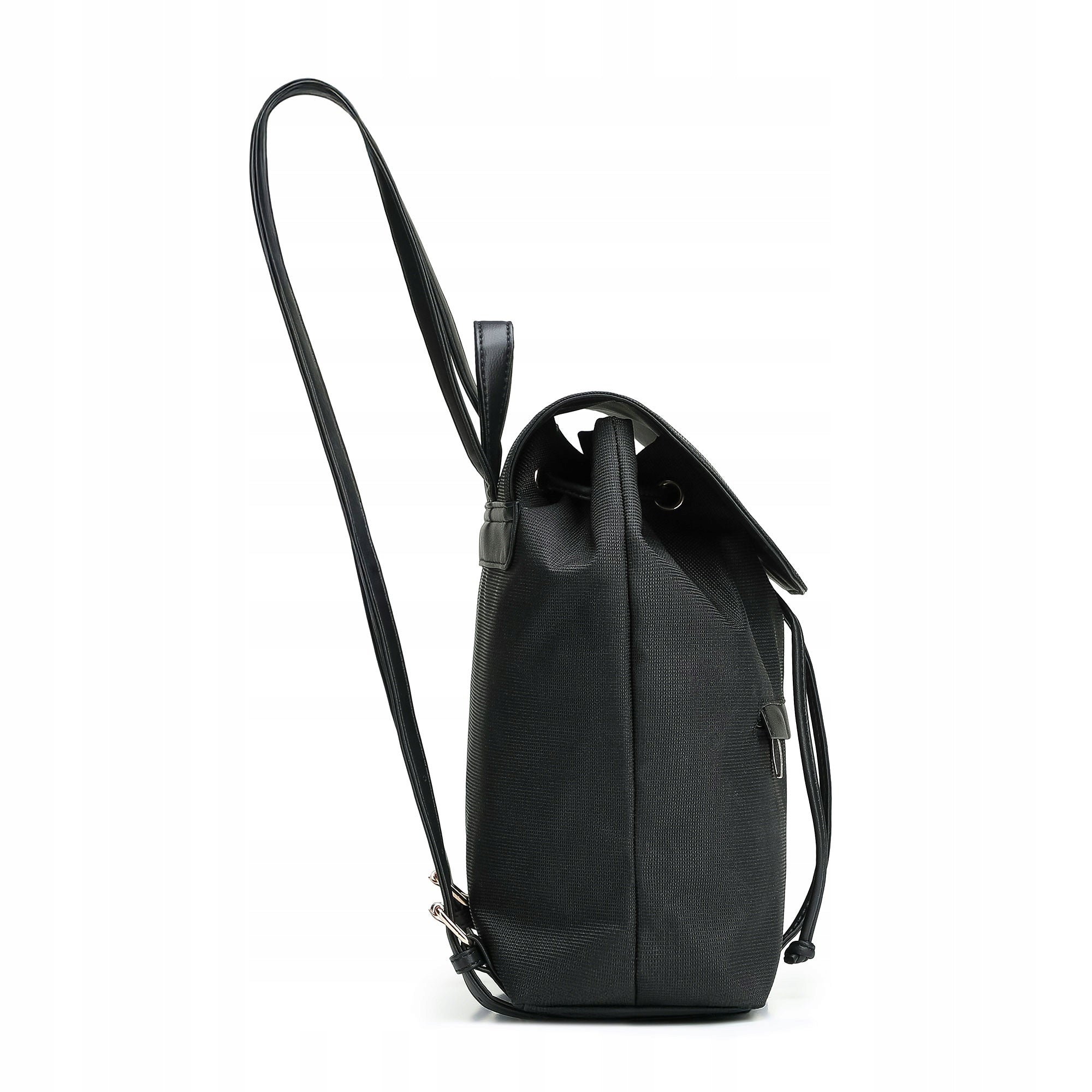 Women's backpack WITTCHEN 102-4Y-403-1 with flap black Brand WITTCHEN