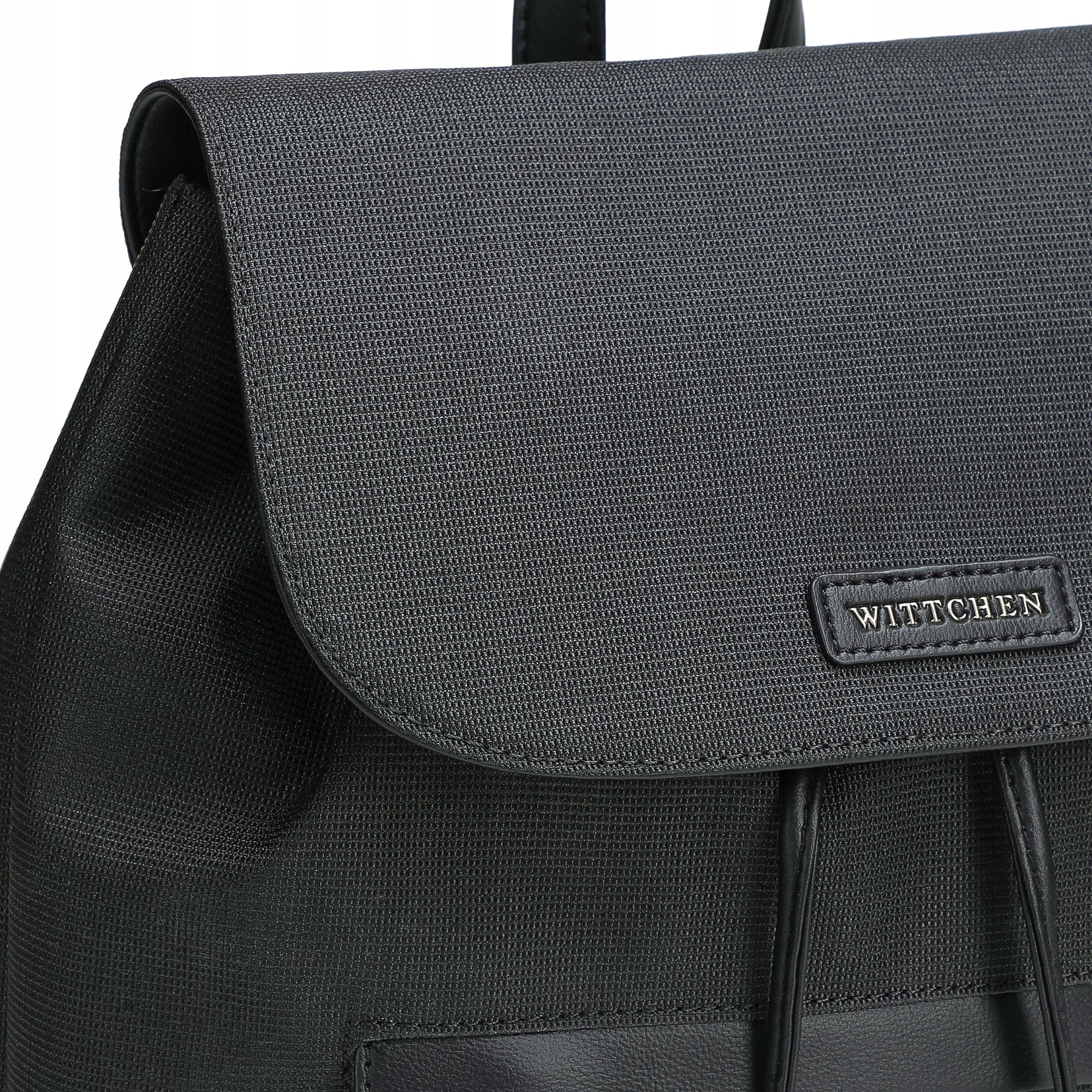 Women's backpack WITTCHEN 102-4Y-403-1 with flap black Manufacturer code 102-4Y-403-1