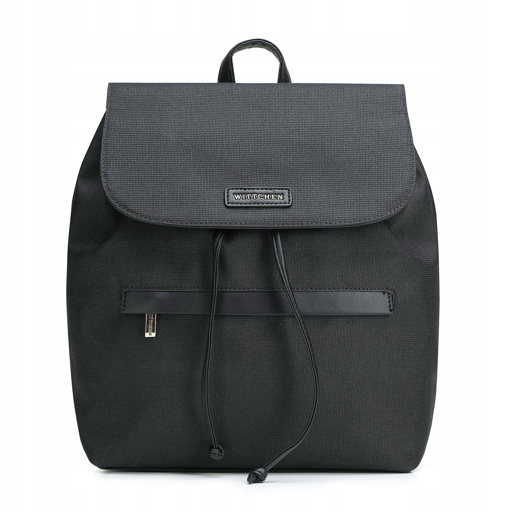 Women's backpack WITTCHEN 102-4Y-403-1 with flap black
