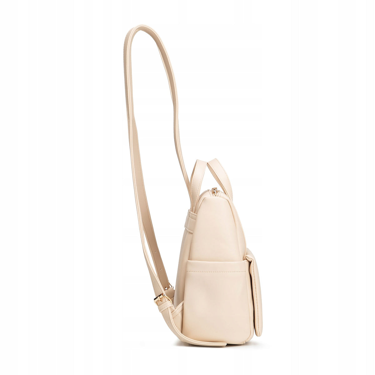 Women's backpack WITTCHEN 102-4Y-903-0 with flap pocket cream Brand WITTCHEN