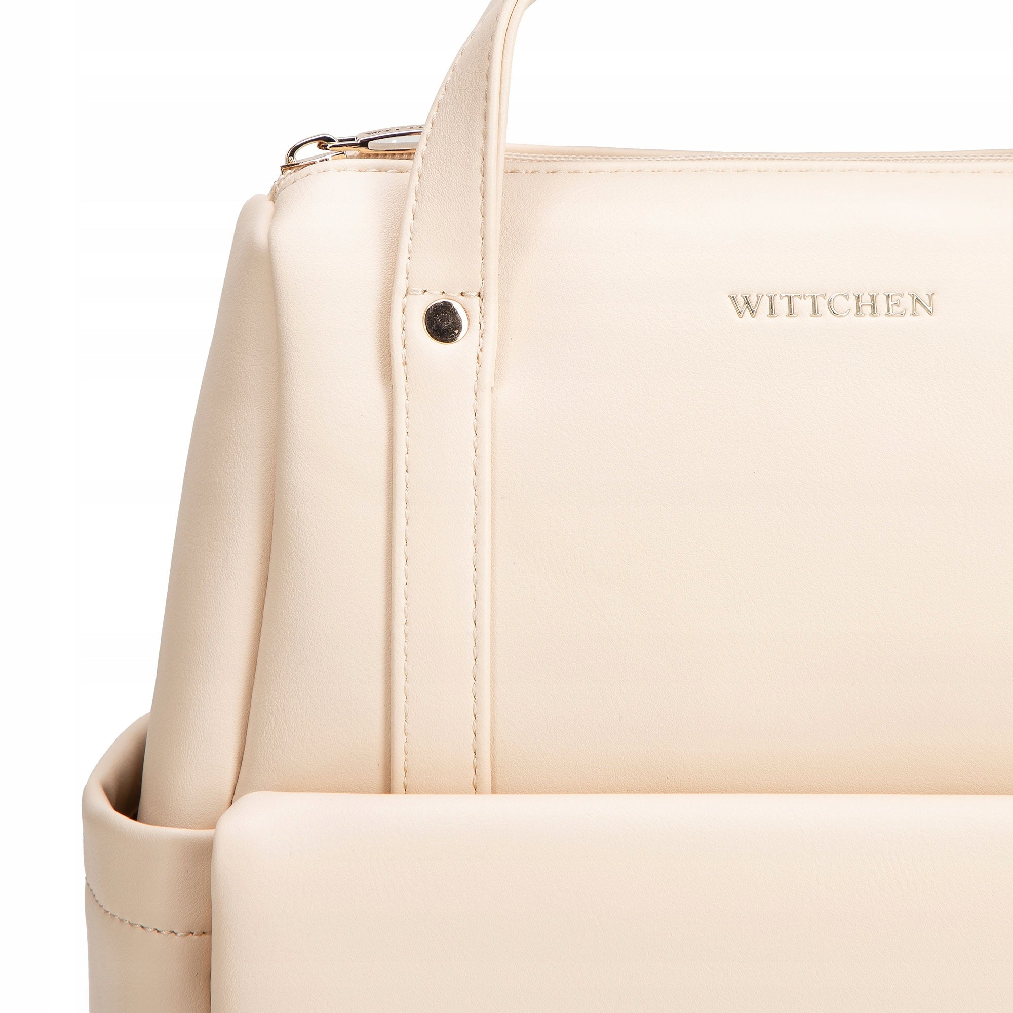 Women's backpack WITTCHEN 102-4Y-903-0 with flap pocket cream Manufacturer code 102-4Y-903-0