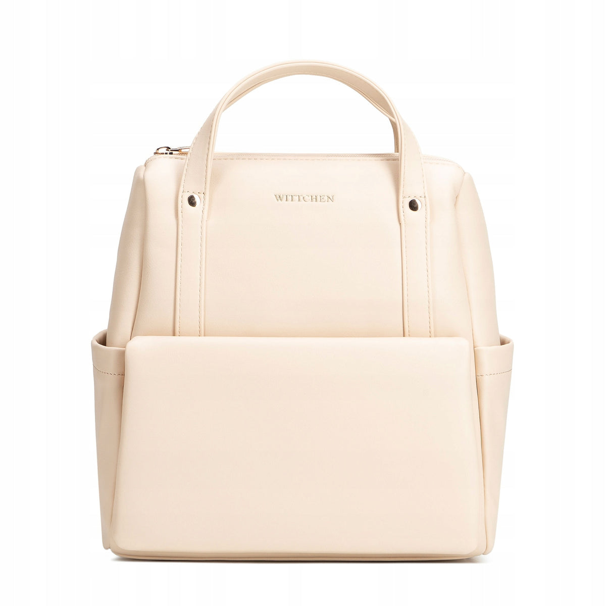 Women's backpack WITTCHEN 102-4Y-903-0 with flap pocket cream