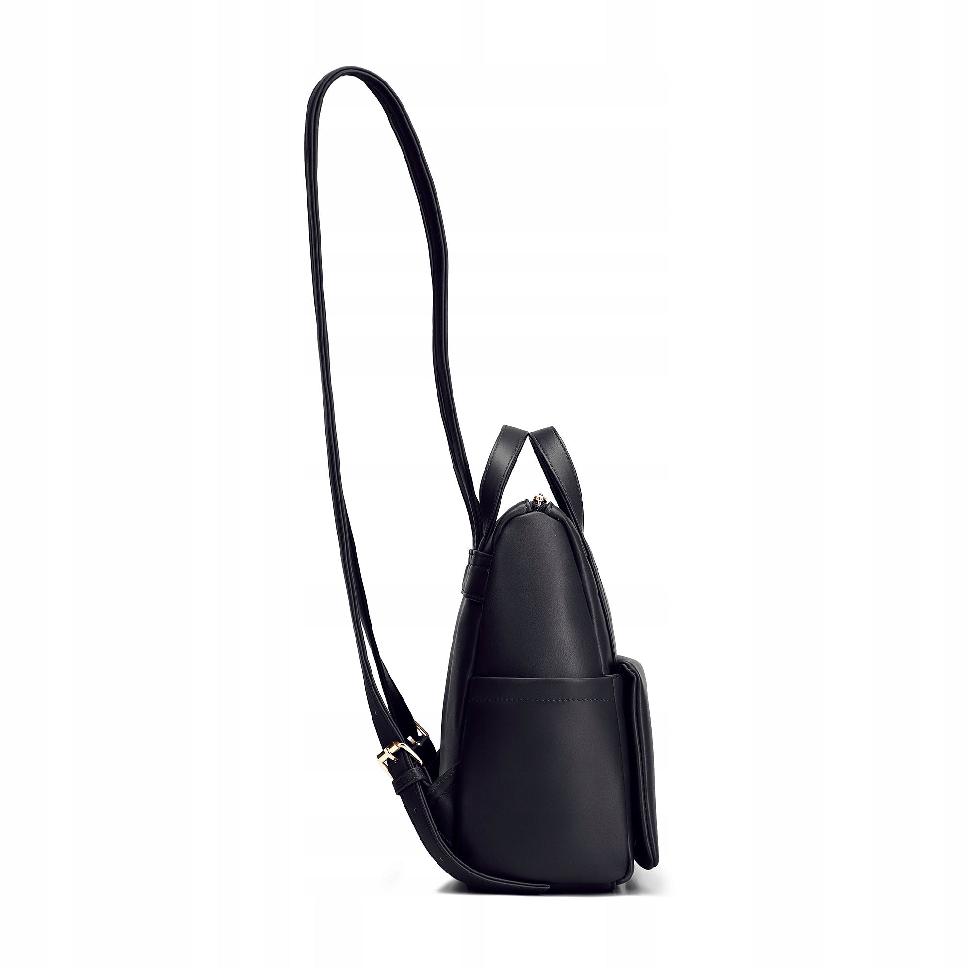 Women's backpack WITTCHEN 102-4Y-903-1 with flap pocket black Brand WITTCHEN