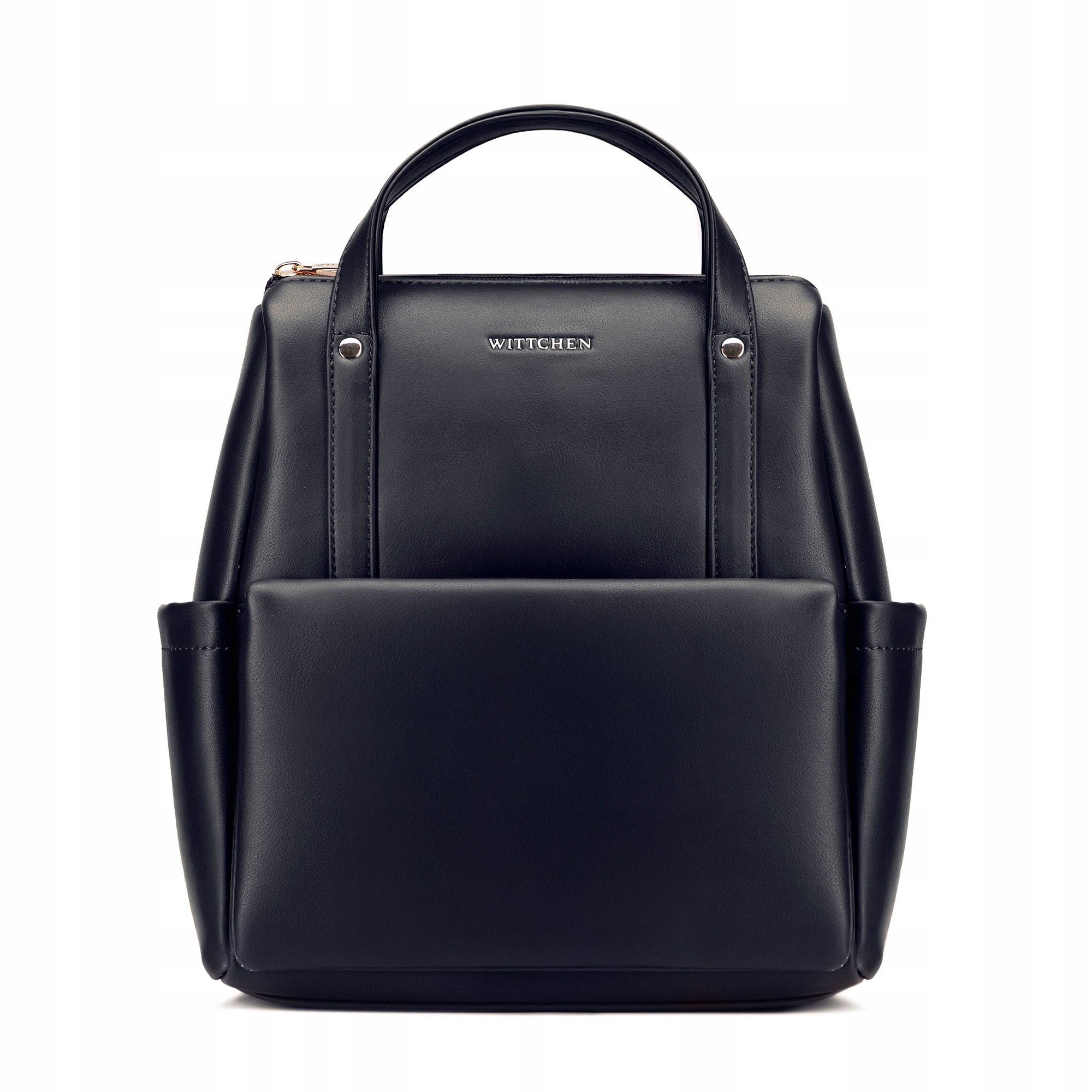 Women's backpack WITTCHEN 102-4Y-903-1 with flap pocket black