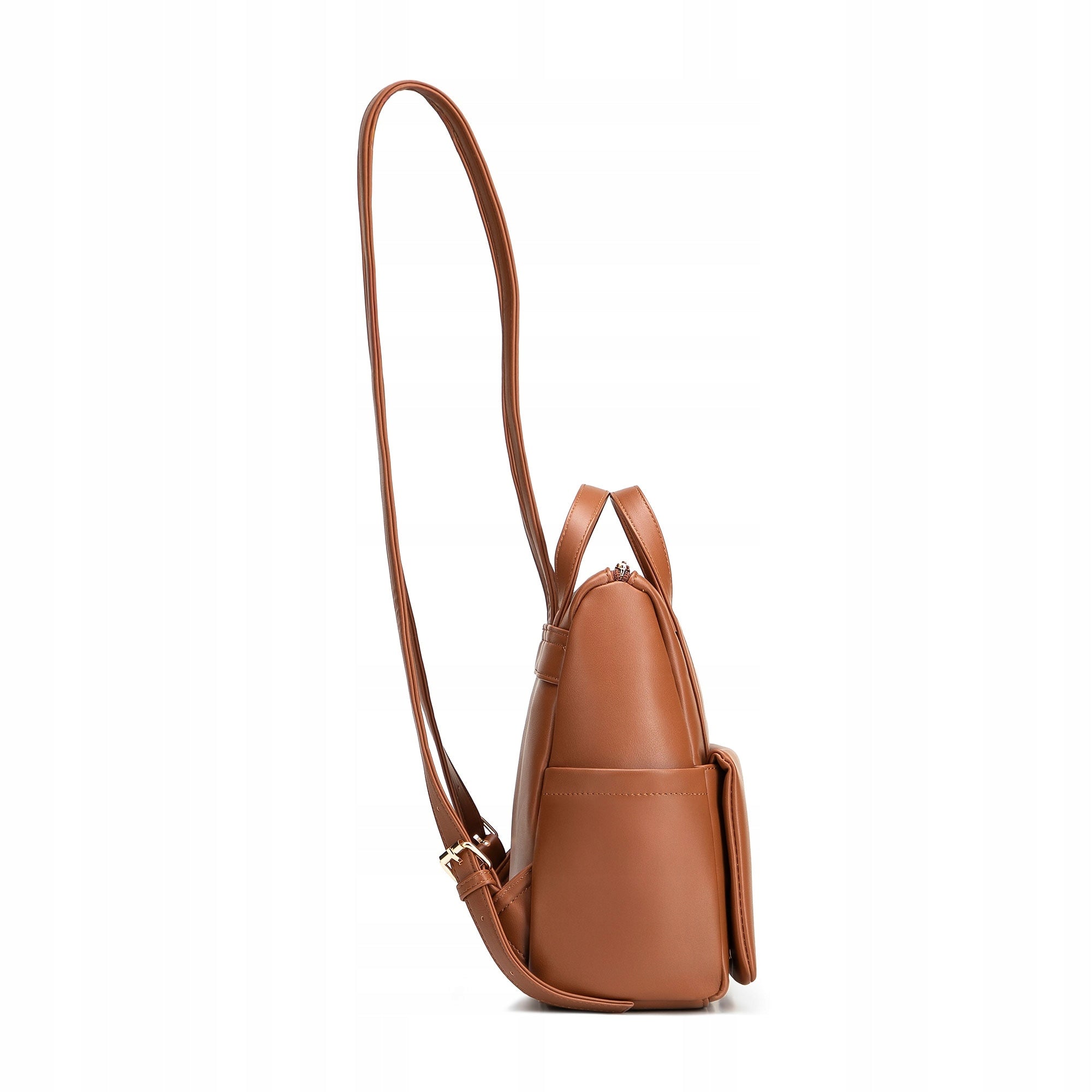 Women's backpack WITTCHEN 102-4Y-903-5 with flap pocket light brown Brand WITTCHEN