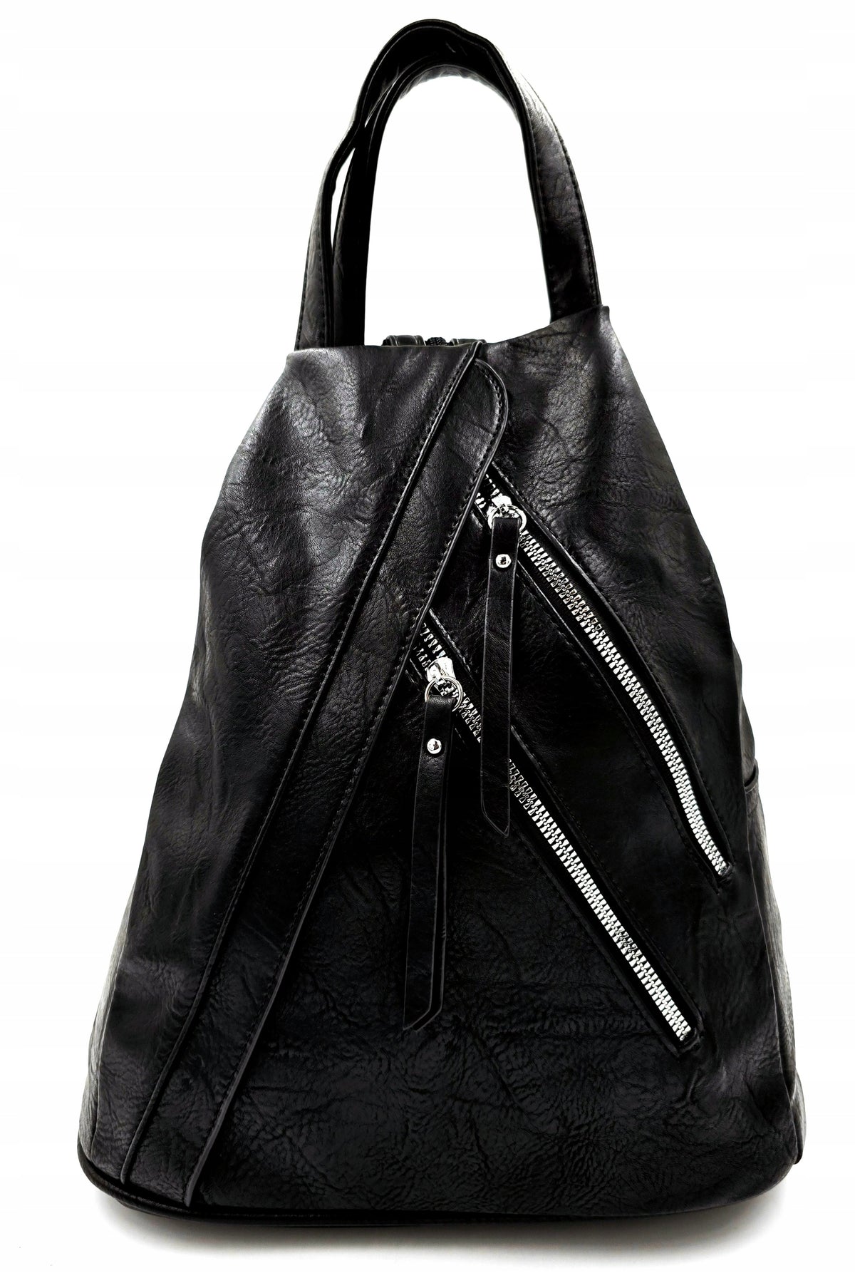 Women's backpack black eco leather Marco Contti elegant urban EAN (GTIN) 5907649001489