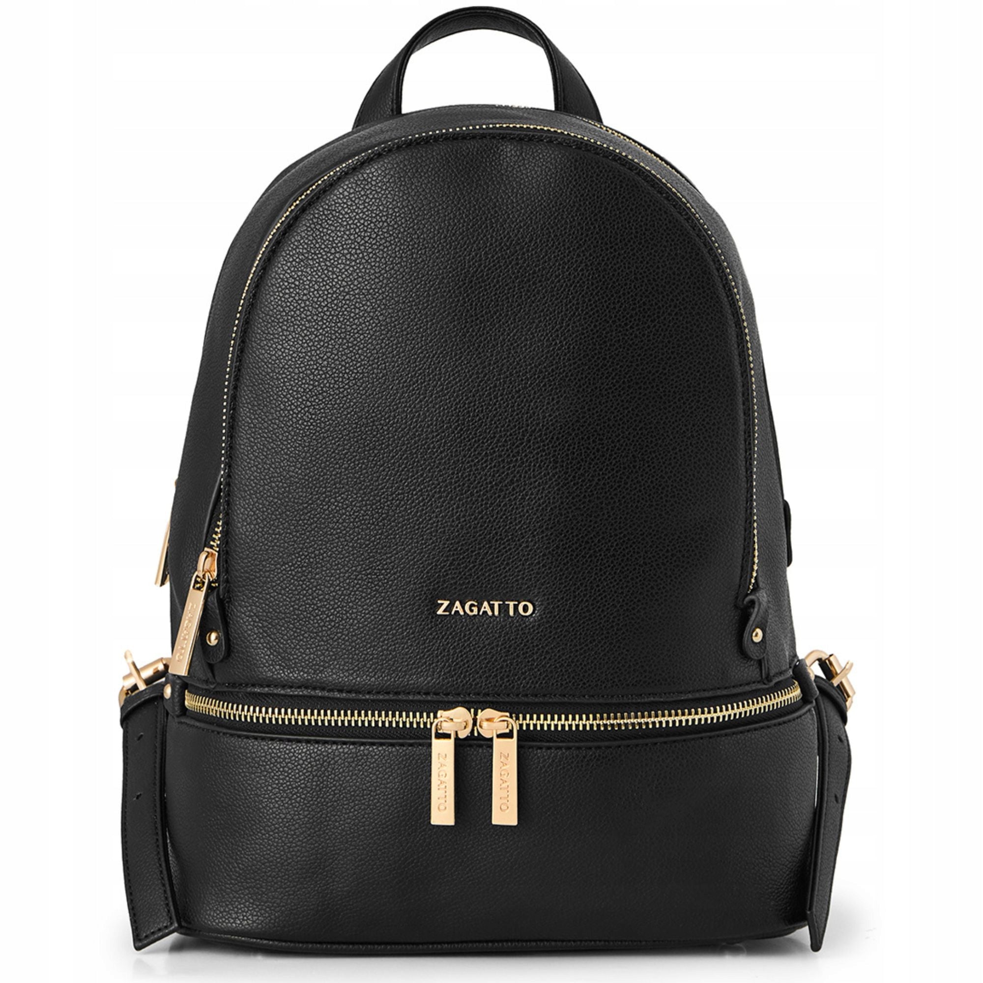 Women's backpack faux leather city elegant black eco leather ZAGATTO