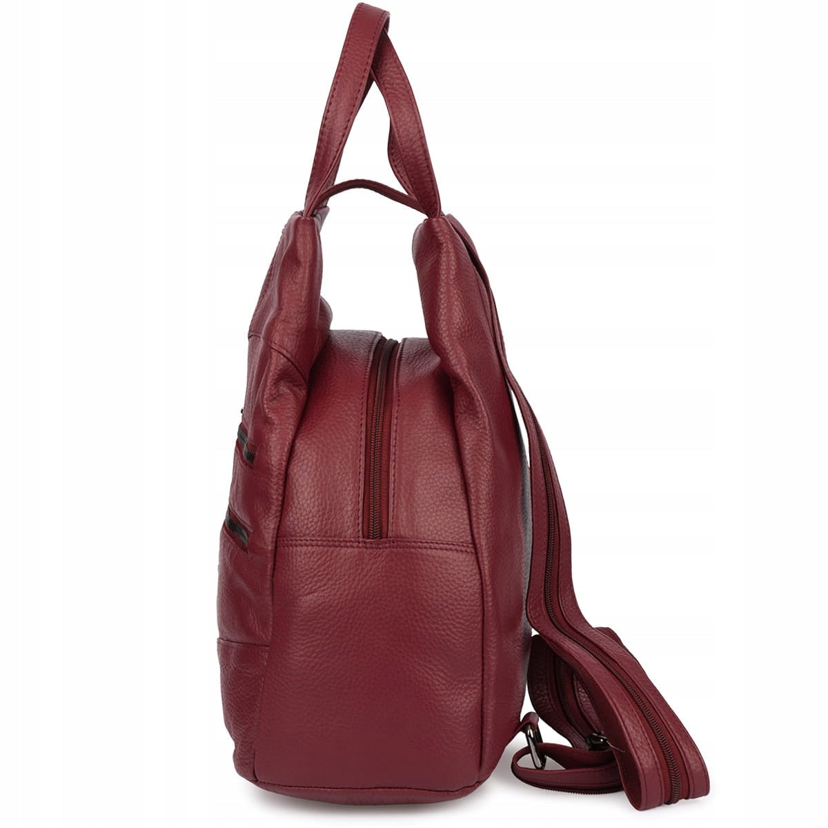 Women's backpack genuine leather crossbody Bellugio urban - dark red Manufacturer code DB-142-816-287