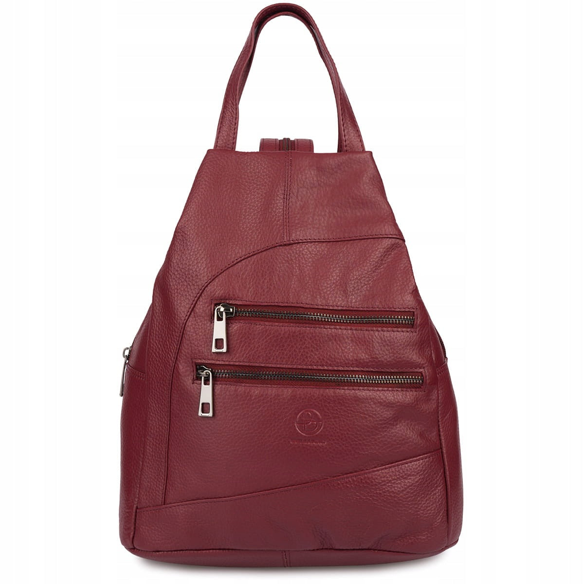 Women's backpack genuine leather crossbody Bellugio urban - dark red