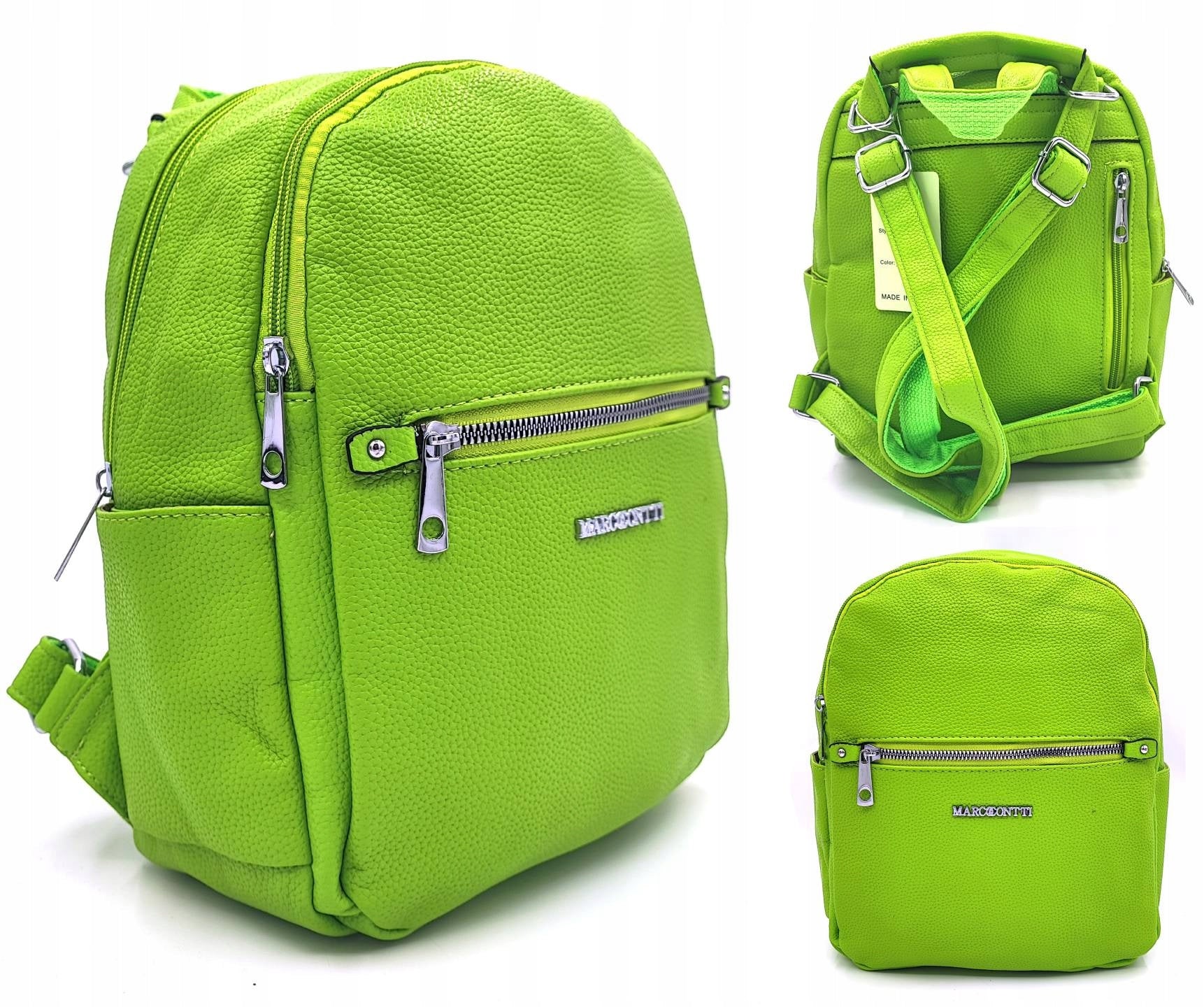 Women's backpack green MARCO CONTI urban elegant