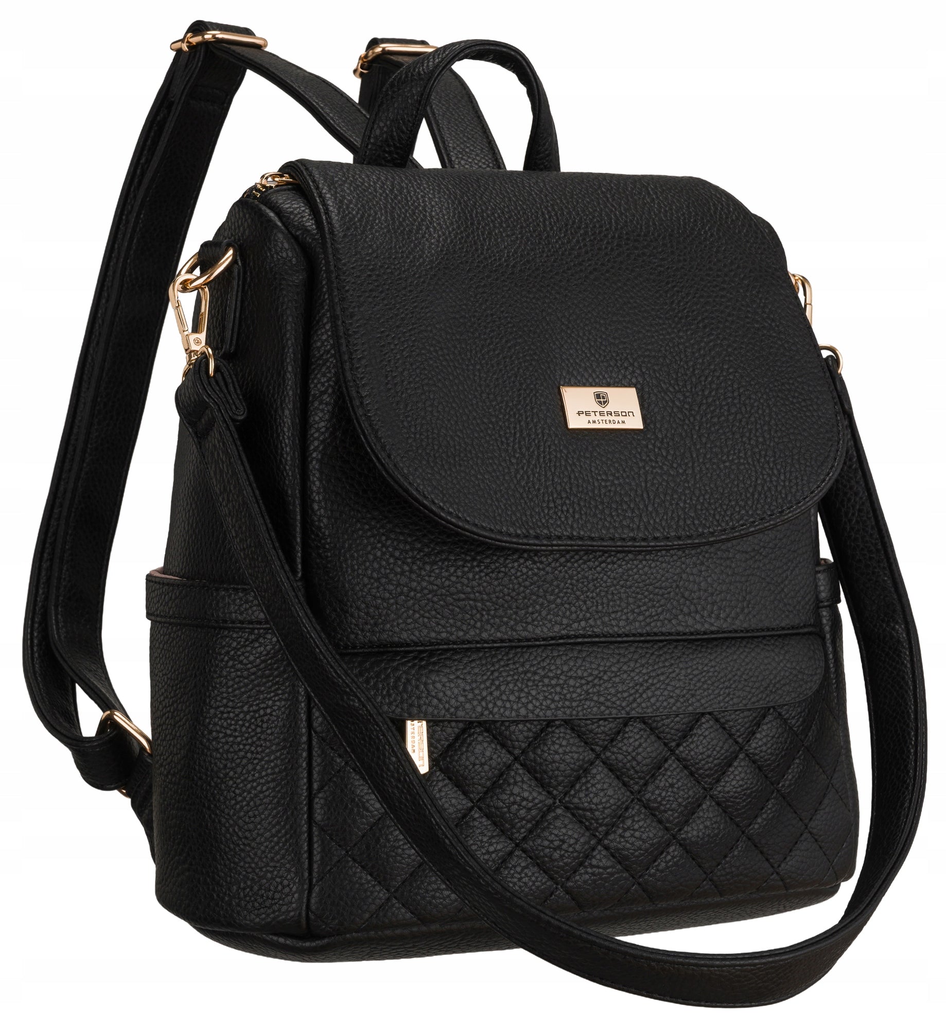 Women's backpack in eco leather Peterson with belt handbag eco leather